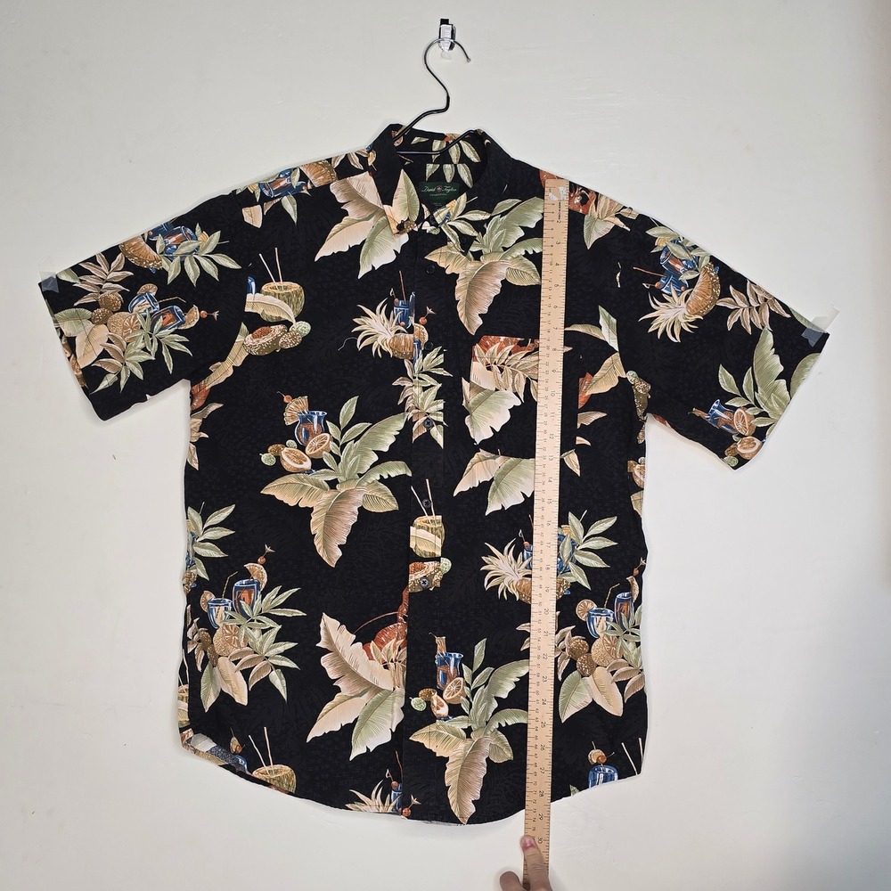 David Taylor Mens Tropical Lobster Cocktail Print Cotton Button Down Shirt Large - Picture 3 of 7